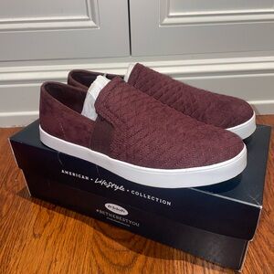 Dr Scholls burgundy slip on sneakers